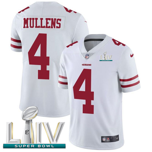 San Francisco 49ers Nike #4 Nick Mullens White Super Bowl LIV 2020 Men Stitched NFL Vapor Untouchable Limited Jersey->youth nfl jersey->Youth Jersey